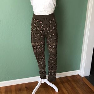 Free people paisley green and pink leggings